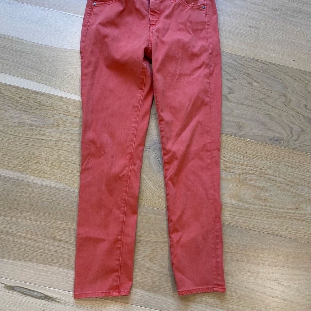 Ag Adriano Goldschmied Red Prima Cropped Denim
